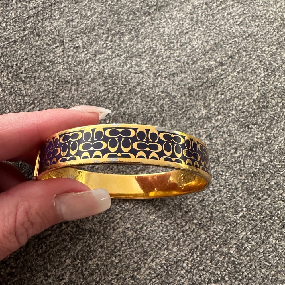 Coach Black and Gold Women's Bangle Bracelet - Picture 2 of 7